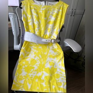 Yellow and White Floral Dress